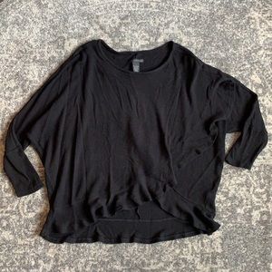 Grace Elements Dolman Pullover Sweater with Asymmetrical Ruffle Hem